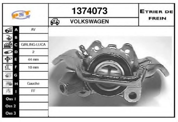 Тормозной суппорт SNRA 1374073