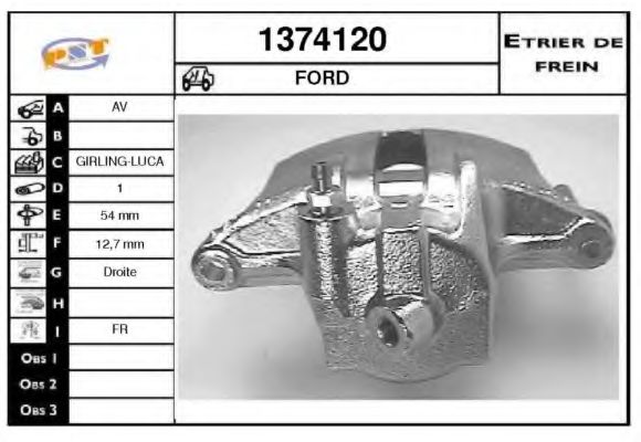 Тормозной суппорт SNRA 1374120