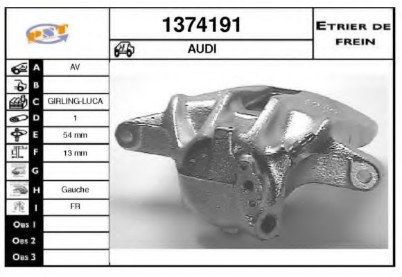 Тормозной суппорт SNRA 1374191