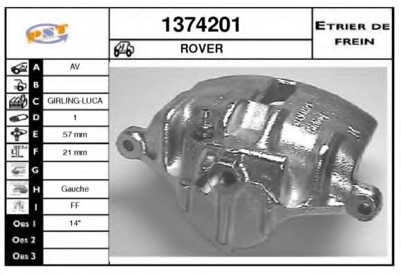 Тормозной суппорт SNRA 1374201