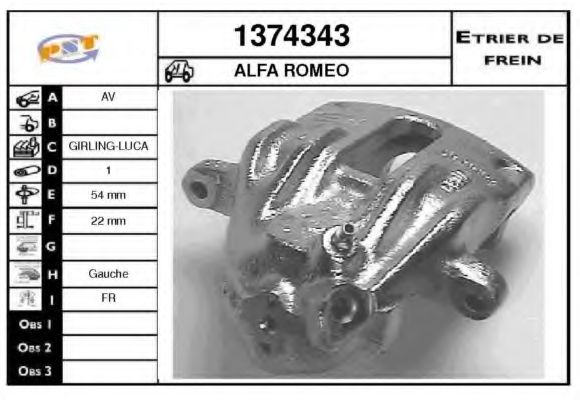 Тормозной суппорт BUDWEG CALIPER 34954