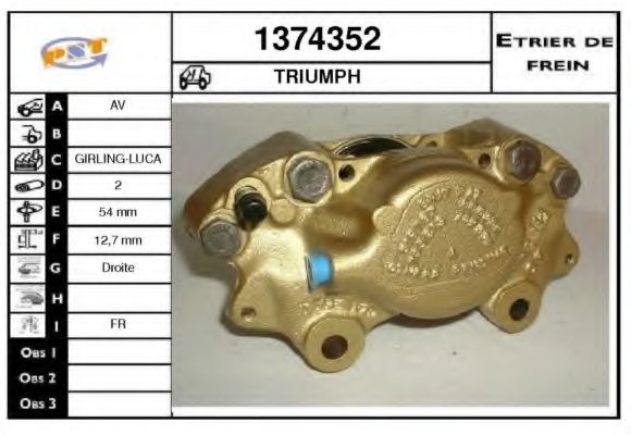 Тормозной суппорт SNRA 1374352