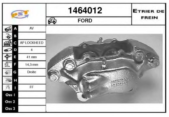 Тормозной суппорт SNRA 1464012