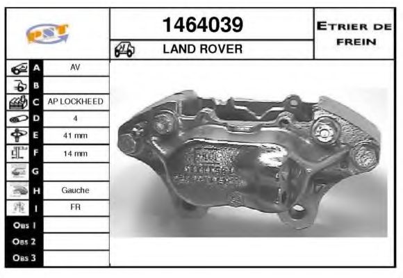 Тормозной суппорт SNRA 1464039