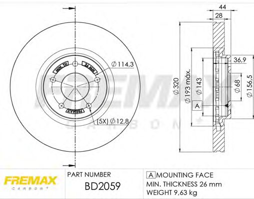 Тормозной диск FREMAX BD-2059