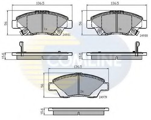 Комплект тормозных колодок, дисковый тормоз COMLINE CBP32036