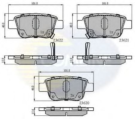 Комплект тормозных колодок, дисковый тормоз COMLINE CBP31141