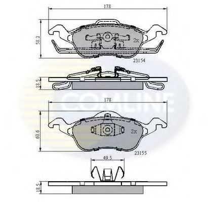 Комплект тормозных колодок, дисковый тормоз COMLINE CBP0490