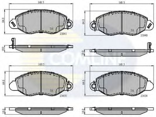 Комплект тормозных колодок, дисковый тормоз COMLINE CBP31107