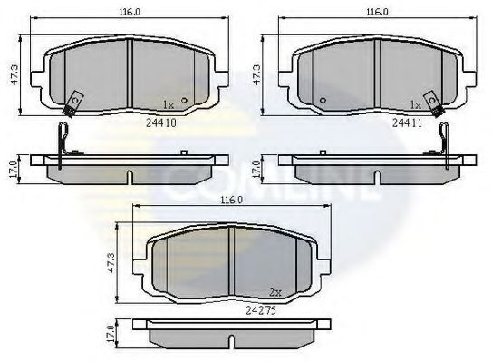 Комплект тормозных колодок, дисковый тормоз COMLINE CBP31319