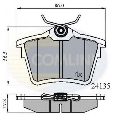 Комплект тормозных колодок, дисковый тормоз COMLINE CBP01252