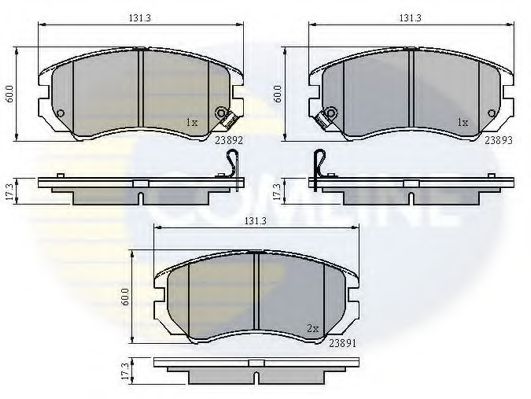 Комплект тормозных колодок, дисковый тормоз COMLINE CBP31196