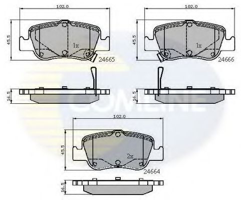 Комплект тормозных колодок, дисковый тормоз COMLINE CBP31572