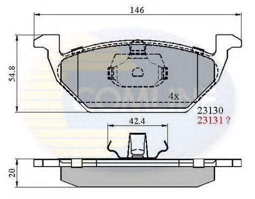 Комплект тормозных колодок, дисковый тормоз COMLINE CBP0737