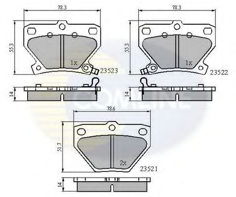 Комплект тормозных колодок, дисковый тормоз COMLINE CBP3841