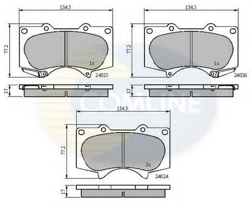 Комплект тормозных колодок, дисковый тормоз COMLINE CBP31201