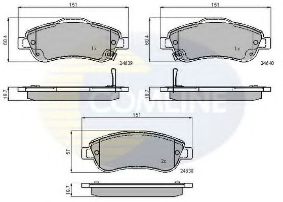 Комплект тормозных колодок, дисковый тормоз COMLINE CBP31705