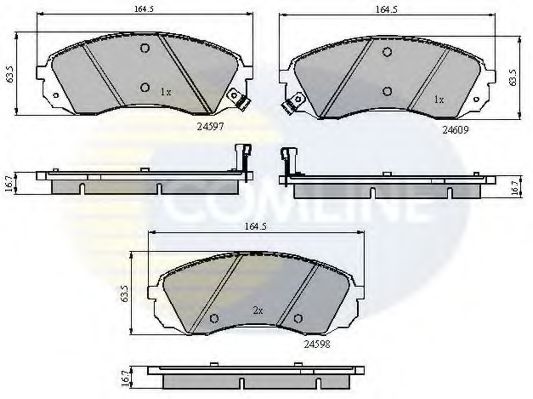 Комплект тормозных колодок, дисковый тормоз COMLINE CBP31782