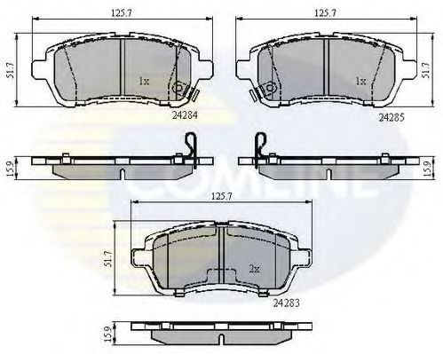 Комплект тормозных колодок, дисковый тормоз COMLINE CBP31620