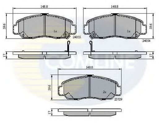 Комплект тормозных колодок, дисковый тормоз COMLINE CBP3949