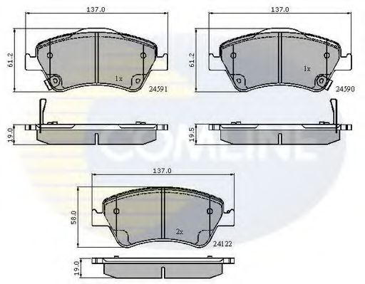 Комплект тормозных колодок, дисковый тормоз COMLINE CBP31576