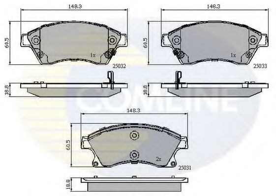 Комплект тормозных колодок, дисковый тормоз COMLINE CBP32038