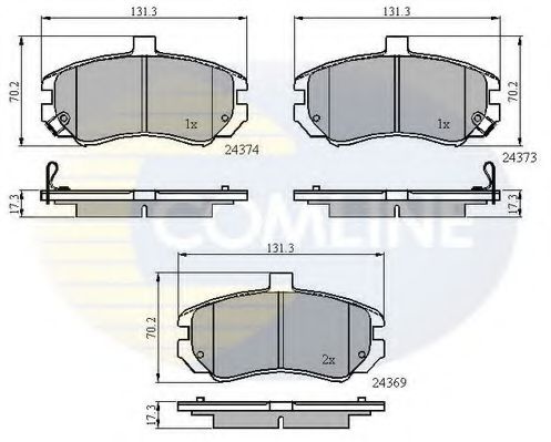 Комплект тормозных колодок, дисковый тормоз COMLINE CBP31197