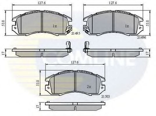 Комплект тормозных колодок, дисковый тормоз COMLINE CBP3127