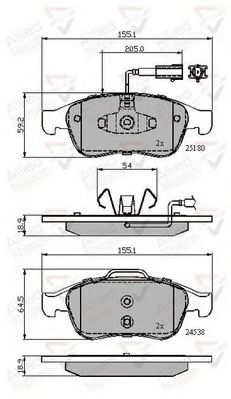 Комплект тормозных колодок, дисковый тормоз COMLINE ADB12028