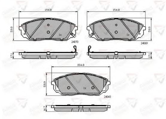 Комплект тормозных колодок, дисковый тормоз COMLINE ADB32013