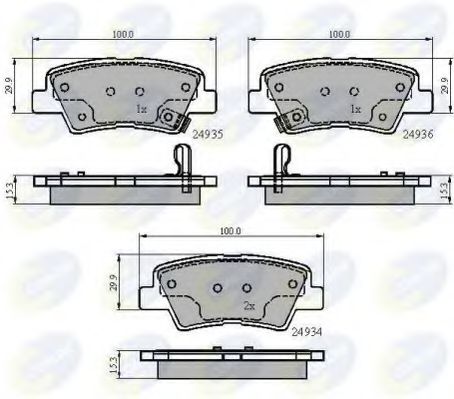 Комплект тормозных колодок, дисковый тормоз COMLINE CBP32023