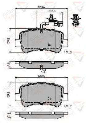 Комплект тормозных колодок, дисковый тормоз COMLINE ADB12105