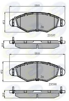 Комплект тормозных колодок, дисковый тормоз COMLINE CBP01131