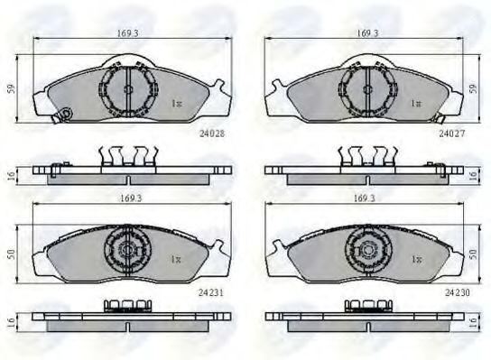 Комплект тормозных колодок, дисковый тормоз COMLINE CBP31746