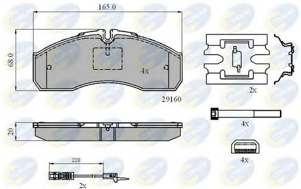 Комплект тормозных колодок, дисковый тормоз COMLINE CBP21735