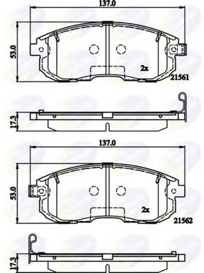 Комплект тормозных колодок, дисковый тормоз COMLINE CBP32202