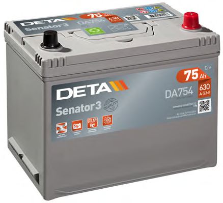 Стартерная аккумуляторная батарея; Стартерная аккумуляторная батарея DETA DA754
