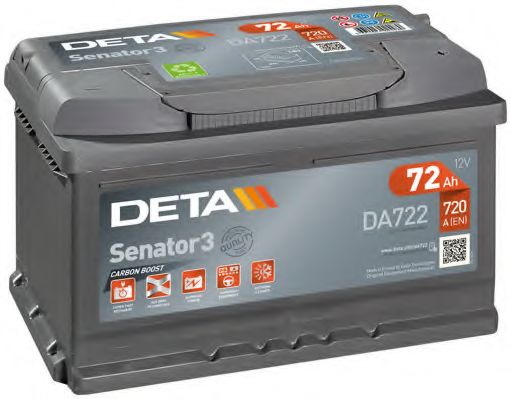 Стартерная аккумуляторная батарея; Стартерная аккумуляторная батарея DETA DA722