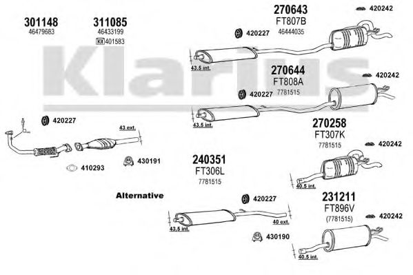 Система выпуска ОГ KLARIUS 330520E