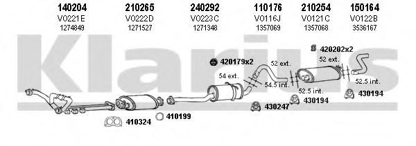 Система выпуска ОГ KLARIUS 960154E