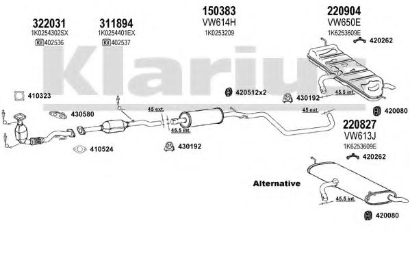 Система выпуска ОГ KLARIUS 931120E
