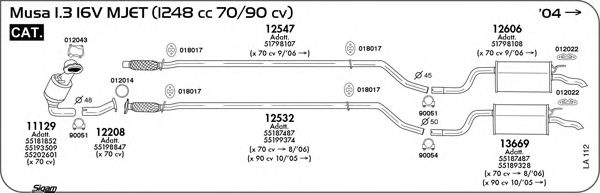 Система выпуска ОГ SIGAM LA112