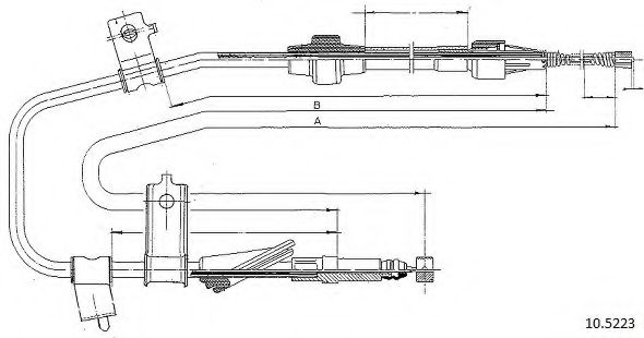 Трос, стояночная тормозная система CABOR 10.5223