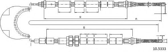 Трос, стояночная тормозная система CABOR 10.5333