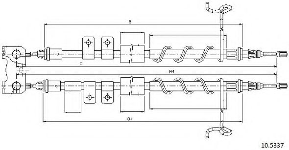 Трос, стояночная тормозная система CABOR 10.5337