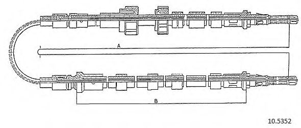 Трос, стояночная тормозная система CABOR 10.5352