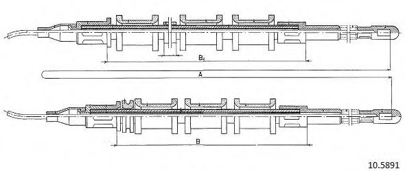 Трос, стояночная тормозная система CABOR 10.5891
