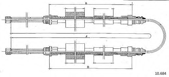 Трос, стояночная тормозная система CABOR 10.684
