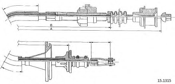 Трос, управление сцеплением CABOR 15.1315