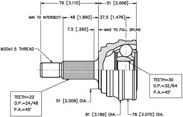 Шарнирный комплект, приводной вал VEMA 18232